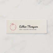 Carte De Visite Mini Professeur minimaliste de pomme rouge beige Cool (Devant)