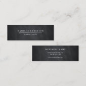 Carte De Visite Mini Professional Elegant Noir Chalk Board (Devant / Derrière)