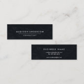 Carte De Visite Mini Professional Elegant Noir Chalk Board (Devant / Derrière)