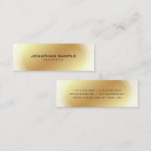 Carte De Visite Mini Professional Elite Gold Design Élégant Plain Chic (Devant / Derrière)