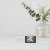 Carte De Visite Mini Professional Grey ajoutez votre logo QR Code (Debout devant)