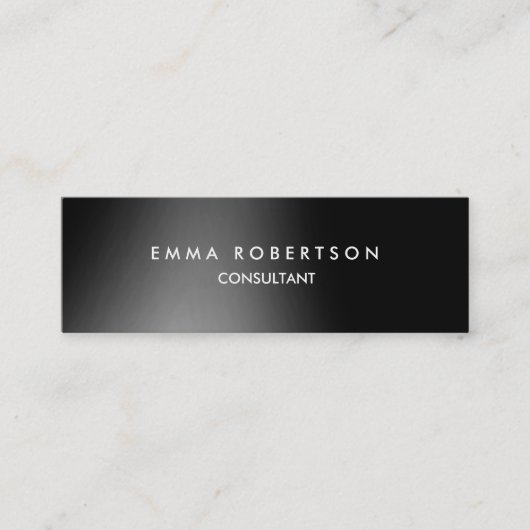 Carte De Visite Mini Professional Grey Noir moderne Skinny (Devant)