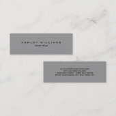 Carte De Visite Mini Professional gris moderne clair unique (Devant / Derrière)