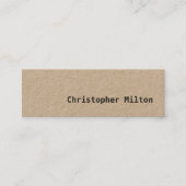 Carte De Visite Mini Professionnel Cool simple Kraft Consultant en papi (Devant)