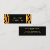 Carte De Visite Mini Professionnel de l'impression de tigres noir (Devant / Derrière)