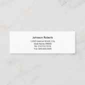 Carte De Visite Mini Professionnel dentiste de clinique dentaire minima (Dos)