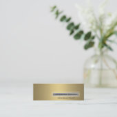 Carte De Visite Mini Professionnel élégant contemporain clair or (Debout devant)