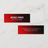 Carte De Visite Mini Professionnel élégant de caractères gras rouges (Devant / Derrière)