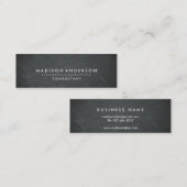 Carte De Visite Mini Professionnel Élégant moderne Noir Chalk Board Min (Devant / Derrière)