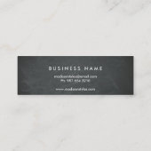 Carte De Visite Mini Professionnel Élégant moderne Noir Chalk Board Min (Dos)