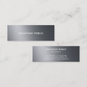 Carte De Visite Mini Professionnel Graceful Noir Blanc Moderne Élégant (Devant / Derrière)