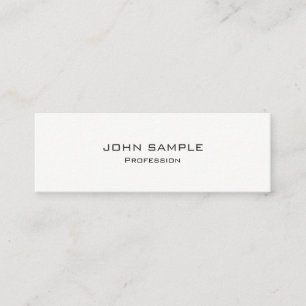 Carte De Visite Mini Professionnel minimaliste moderne blanc et gris