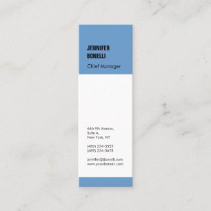 Carte De Visite Mini Professionnel minimaliste moderne bleu gris blanc