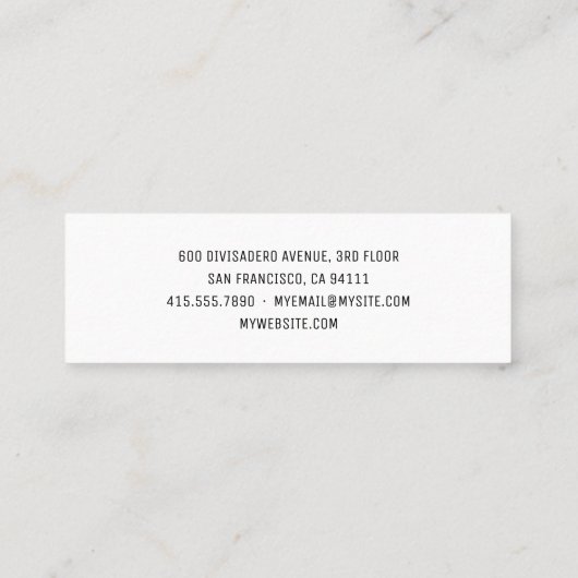 Carte De Visite Mini Professionnel moderne Black Diamond (Dos)