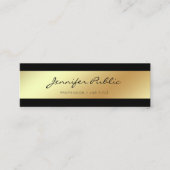 Carte De Visite Mini Professionnel moderne élégant Black Gold Chic (Devant)