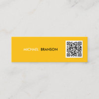 Professionnel moderne JAUNE Noir Minimal QR CODE