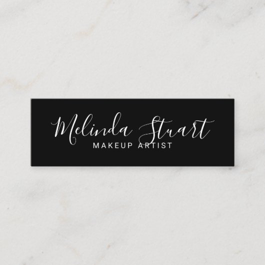 Carte De Visite Mini Professionnel moderne noir et blanc (Devant)