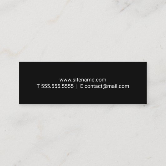 Carte De Visite Mini Professionnel moderne noir et blanc (Dos)