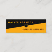 Carte De Visite Mini Professionnel Moderne Simple Orange & Noir (Devant)