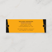 Carte De Visite Mini Professionnel Moderne Simple Orange & Noir (Dos)