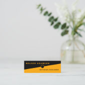 Carte De Visite Mini Professionnel Moderne Simple Orange & Noir (Debout devant)