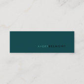 Carte De Visite Mini Professionnel Moderne Simple Turquoise Vert Minima (Devant)