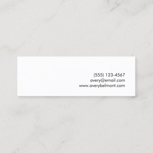 Carte De Visite Mini Professionnel Moderne Simple Turquoise Vert Minima (Dos)