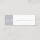 Carte De Visite Mini Professionnel propre Chic Chic Chic Monogramme Pla (Dos)