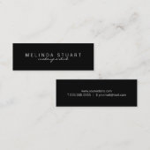 Carte De Visite Mini Professionnel Simple Noir (Devant / Derrière)