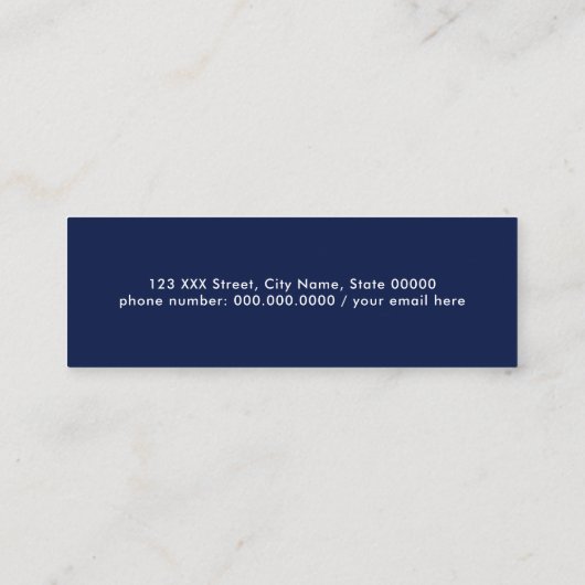 Carte De Visite Mini Professionnel simple simple et simple (Dos)