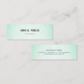 Carte De Visite Mini Professionnel Simple Trendy Mint Vert Moderne (Devant / Derrière)