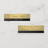 Carte De Visite Mini Proffesional Moderne Luxe Élégant Robe Dorée (Devant / Derrière)