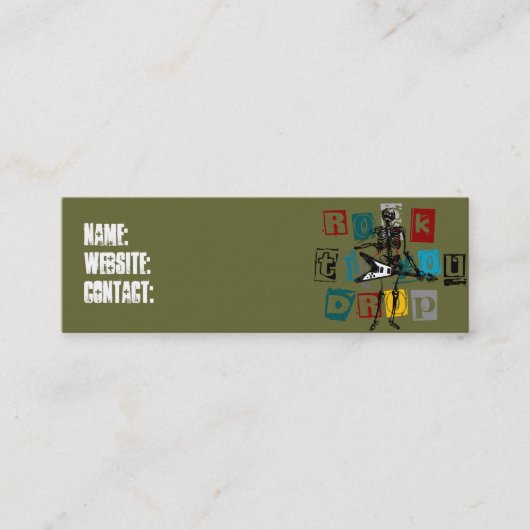 Carte De Visite Mini Profil/cartes de visite de Skeletion de balancier (Devant)