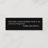 Carte De Visite Mini Profil de paix -- Citation de Bouddha (Dos)