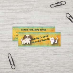 Carte De Visite Mini Promeneur de Chien Service de Garde de Chat Modern