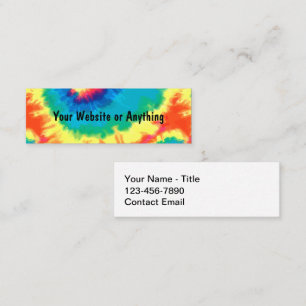 Carte De Visite Mini Promotion de site Web Tie Dye Rétro Minimaliste