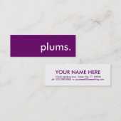 Carte De Visite Mini prunes. (Devant / Derrière)