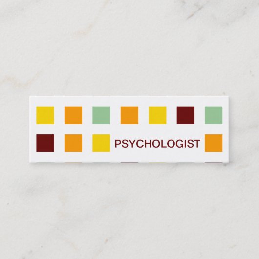 Carte De Visite Mini PSYCHOLOGUE (carrés de mod) (Devant)