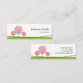 Carte De Visite Mini Psychologue - Logo d'arbre d'attente rose mignon (Devant / Derrière)