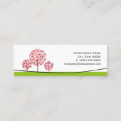Carte De Visite Mini Psychologue - Logo d'arbre d'attente rose mignon (Dos)