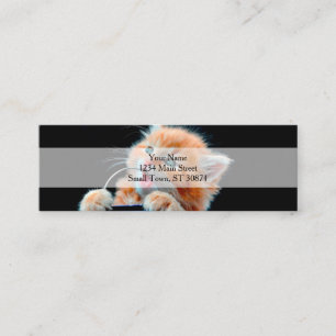 Carte De Visite Mini Puppy Cat mordant un jouet
