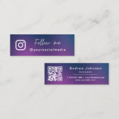Carte De Visite Mini Purple Blue Gradient Suivre les médias sociaux Cod (Devant / Derrière)