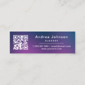 Carte De Visite Mini Purple Blue Gradient Suivre les médias sociaux Cod (Dos)