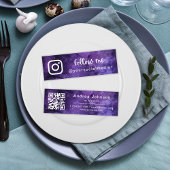 Carte De Visite Mini Purple Universe Galaxy Suivre Social Media QR Code