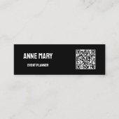 Carte De Visite Mini QR Code Black White Modern Mariage Planificateur d (Devant)