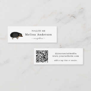 Carte De Visite Mini QR Code Hedgehog médias sociaux