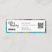Carte De Visite Mini QR Code & Logo Elegant Rainbow Agate gold Glitter  (Dos)