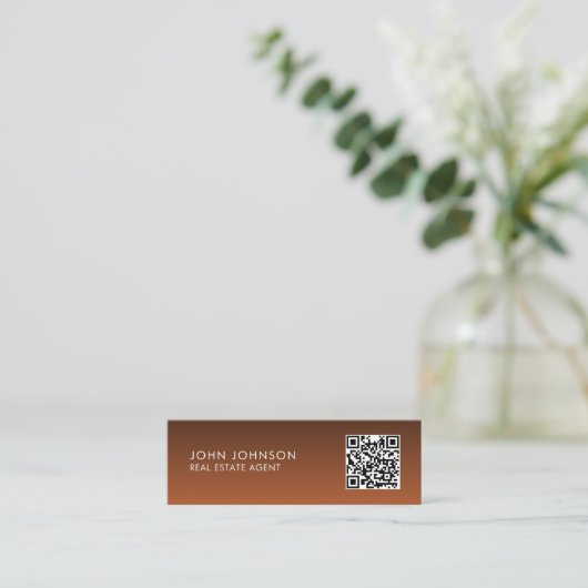 Carte De Visite Mini QR Code Modern Mini Business Card (Debout devant)