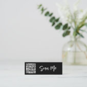 Carte De Visite Mini QR code Scan me Professional Small Business Blush (Debout devant)
