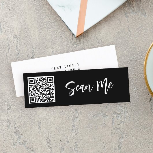Carte De Visite Mini QR code Scan me Professional Small Business Blush